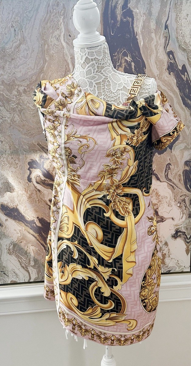 Fendi x Versace Fendace Multicolor Gold Detail Dress | eBay