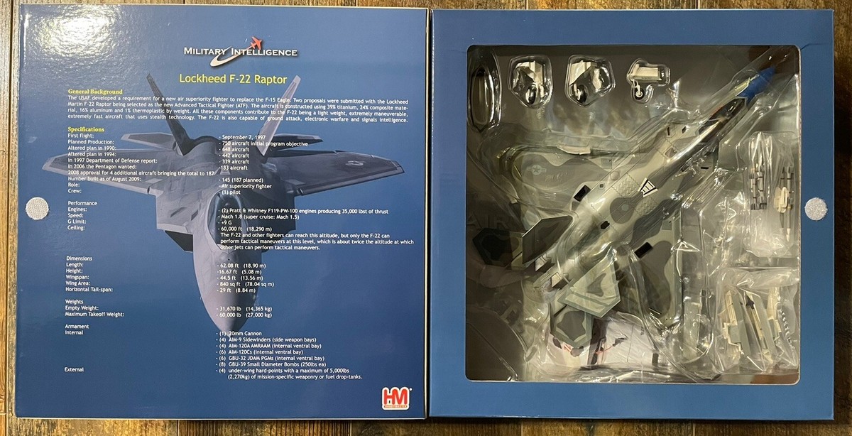 ホビーマスター F22 1/72 HA2803B F-22A Raptor 1:72 Diecast Model