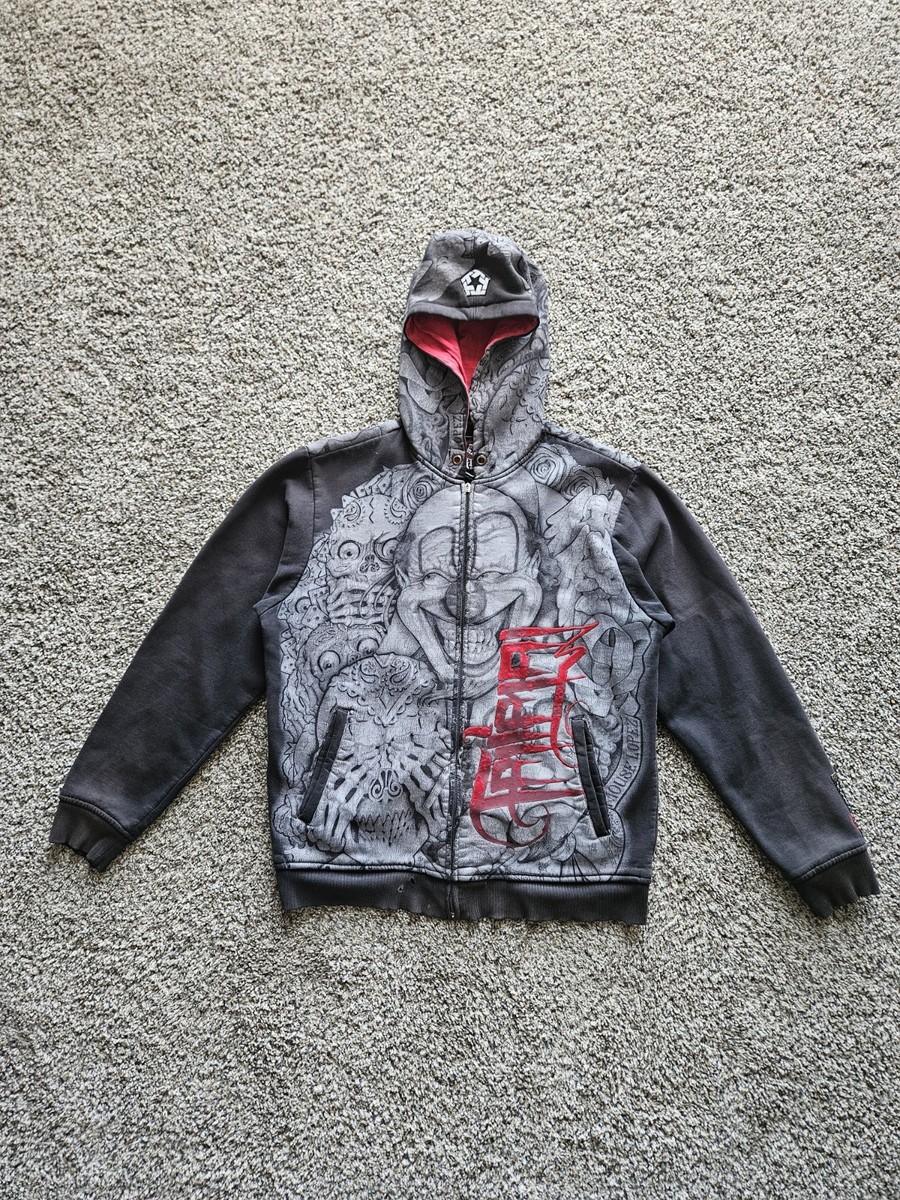 Vintage Y2K Tribal Gear Mouse Lopez Art Graffiti Streetwear Zip Up