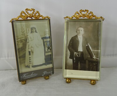 Old French glass ribbon frame.