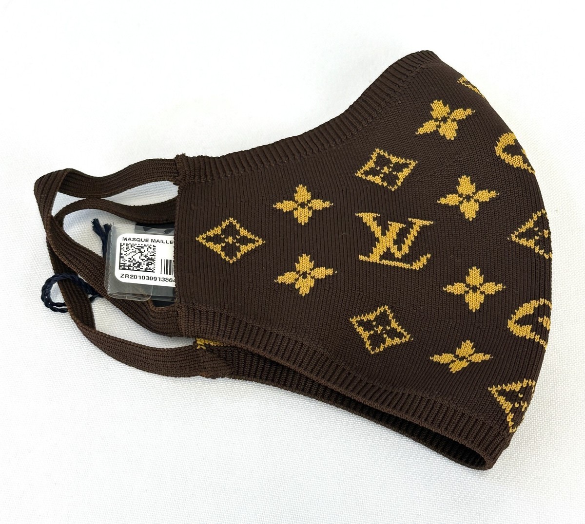 NEW LOUIS VUITTON Monogram Brown Knit Face Mask S00 M76747 | eBay