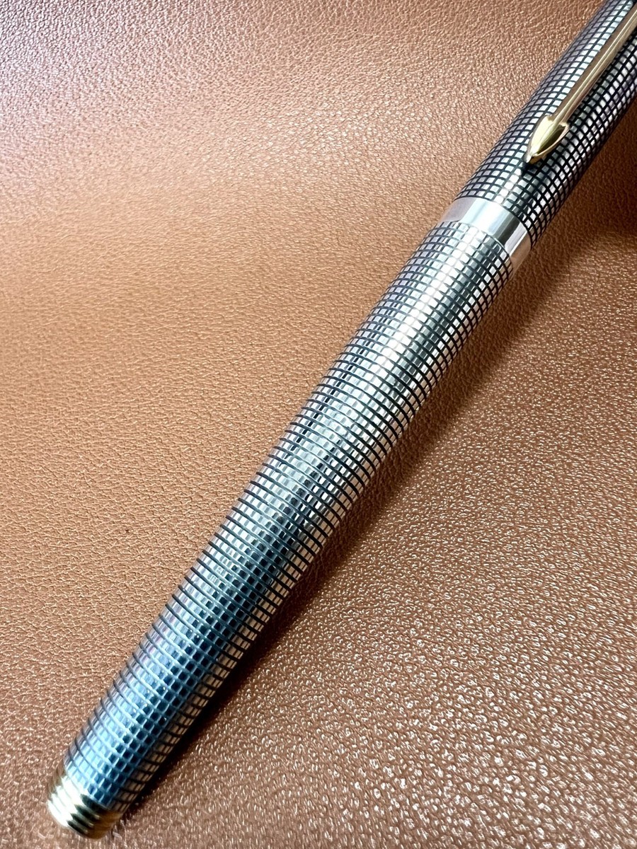 Vintage PARKER 75 Sterling Silver Fountain Pen Fine Nib USA Cisele