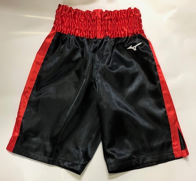 MIZUNO Boxing Pants Trunks Satin Black Red embroidery Long type