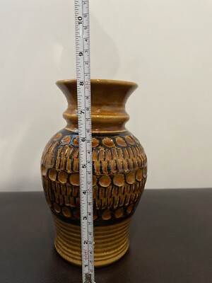 Vintage Keramik Bay West Germany Glazed Vase 76/20 Brown Ceramic W