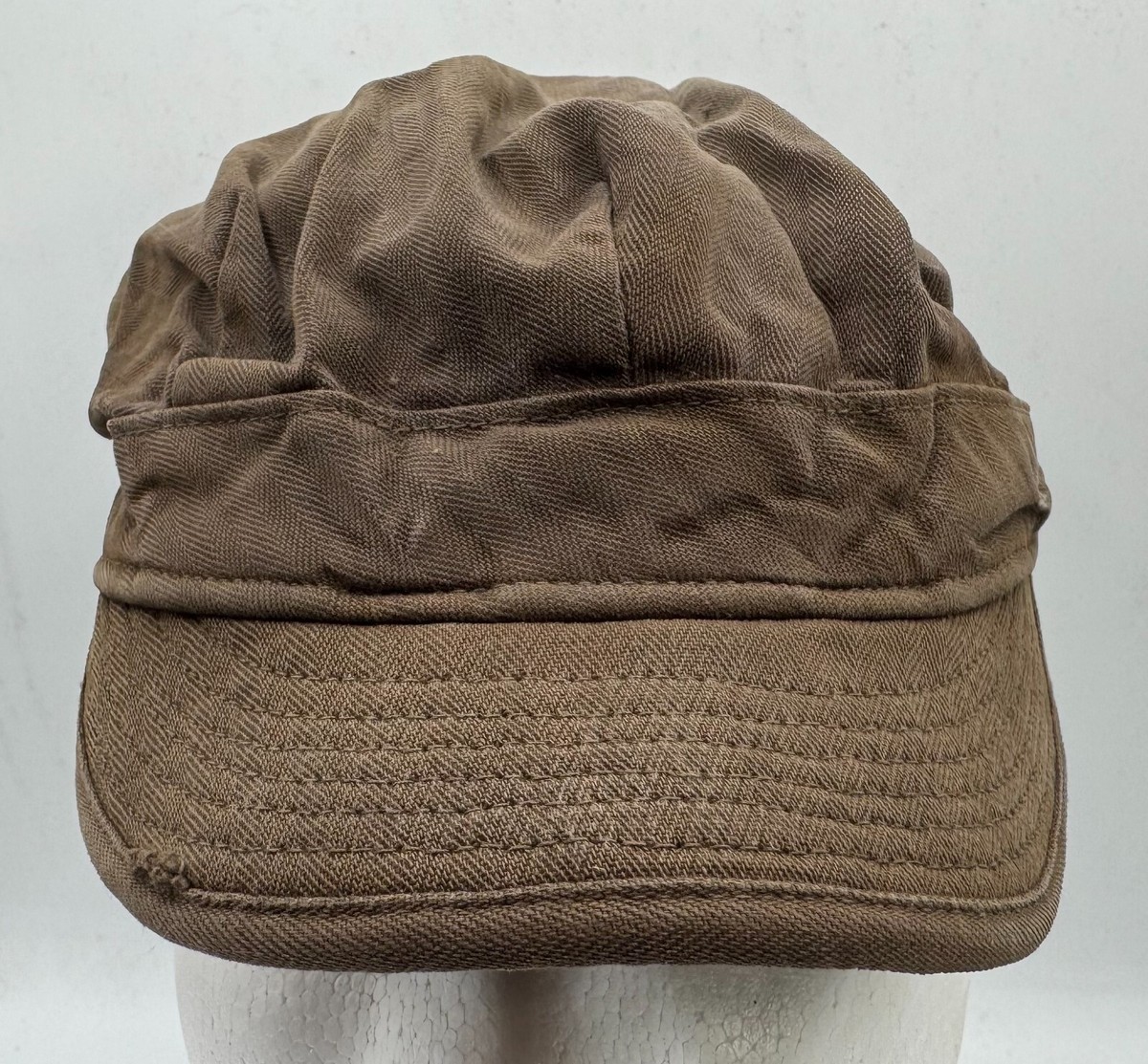 WW2 era US Army Utility Field Cap Hat HBT Herringbone Twill BROWN