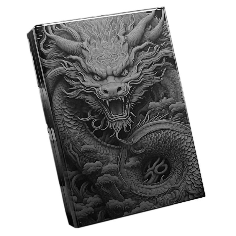 Black Cool Chinese Dragon Cigarette Box Holds 20 Cigarettes