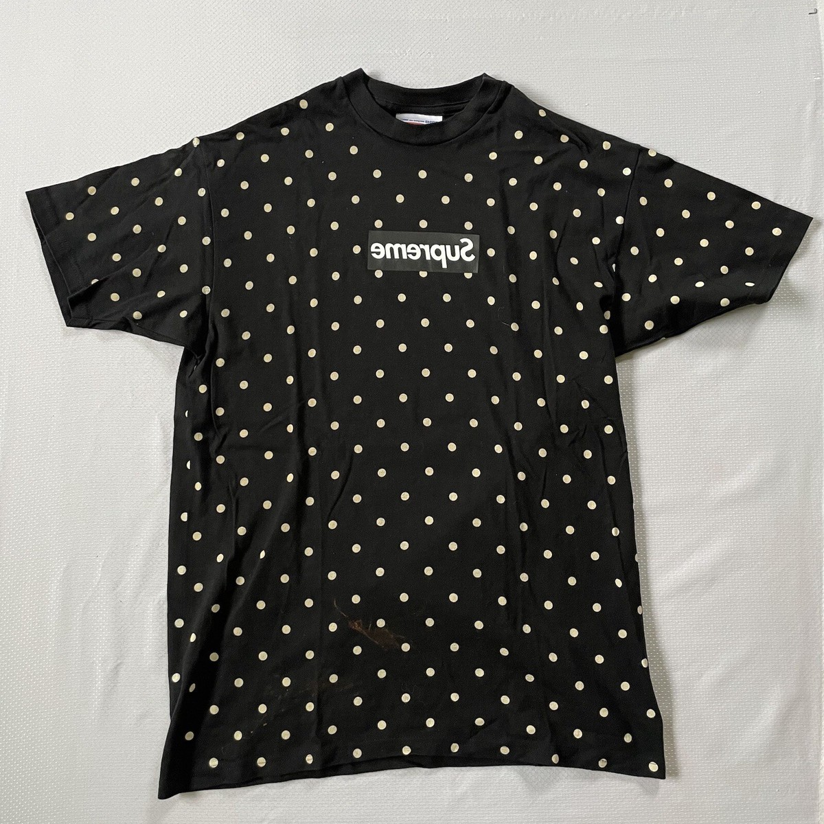 RARE Supreme x Comme Des Garcons Black Polka Dot T-Shirt Size L