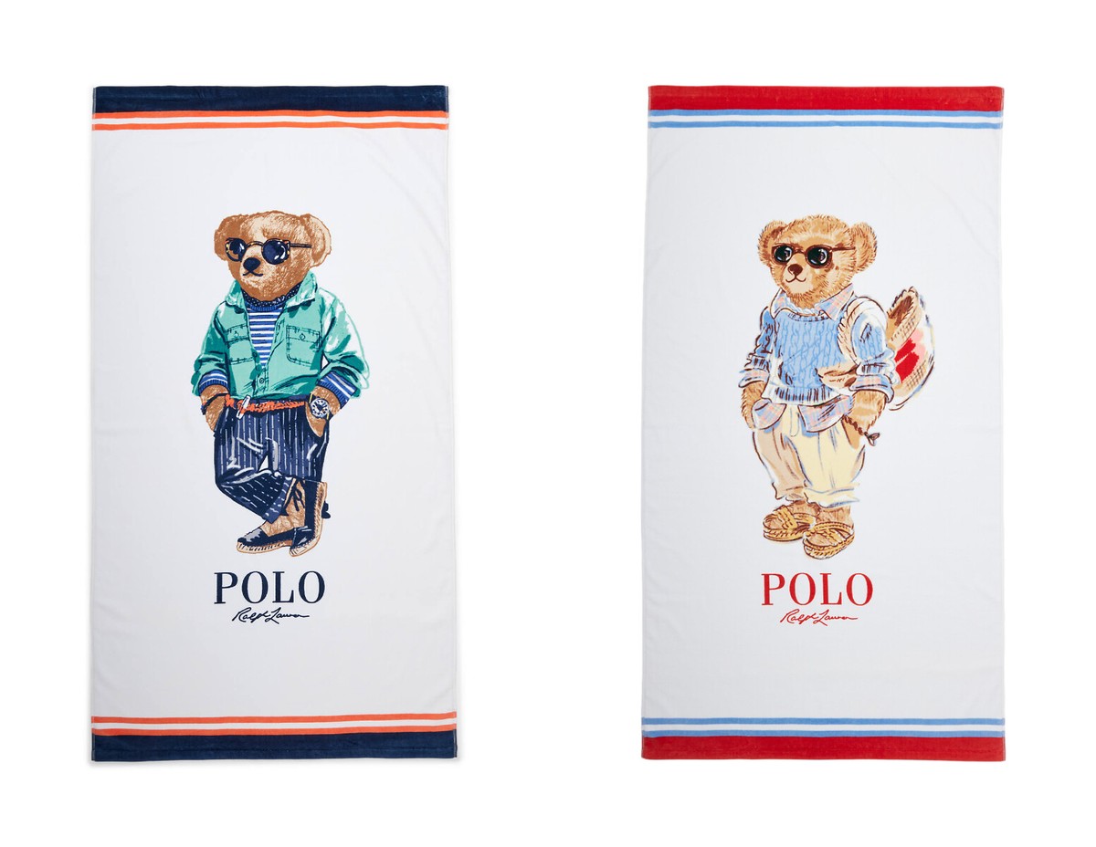 Polo Ralph Lauren Beach Shop Boy Girl Polo Bear Velour Beach Towel