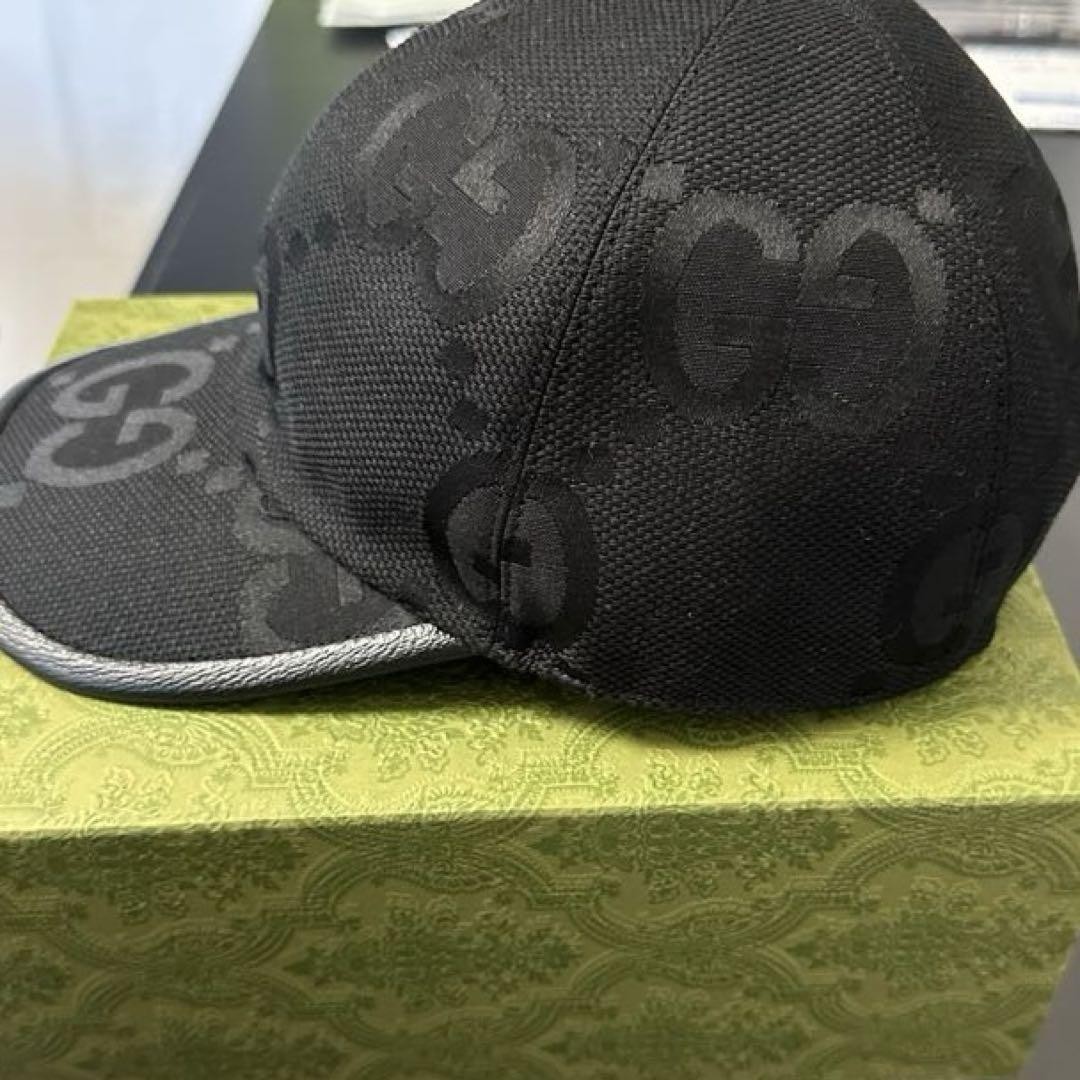 Gucci Black Baseball Cap Jumbo Gg Hat L 59Cm | eBay