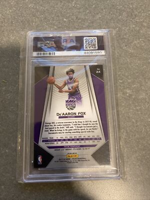 NBA Prizm De'Aaron Fox RC silver PSA10 De'Aaron Fox 17/18 Panini