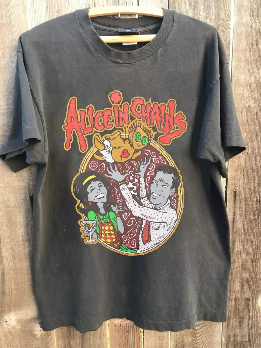 Vintage 1996 Alice In Chains Band Charcoal Color Unisex Tshirt
