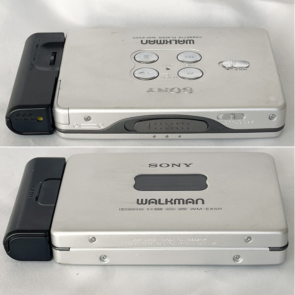 SONY WM-EX511 1994 Silver W/accessories Walkman Cassette Player