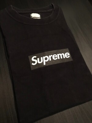 Supreme x NBHD Black on Black Box Logo Tee Size Small 100