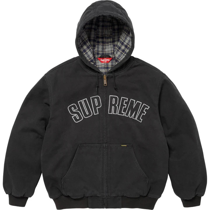 Supreme Reflective Arc Hooded Work Jacket Black | eBay