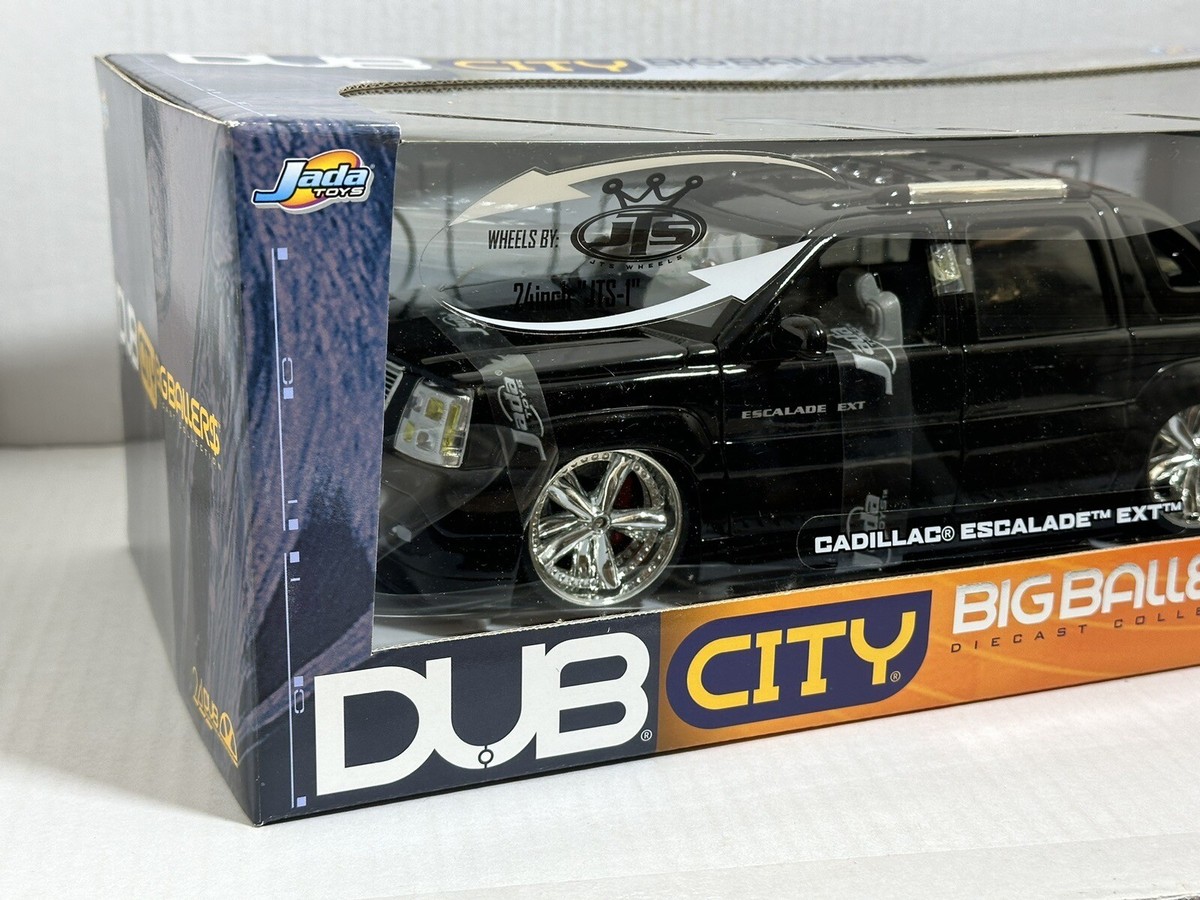JADA TOYS DUB CITY 2002 CADILLAC ESCALADE EXT BLACK 1:18 DIECAST