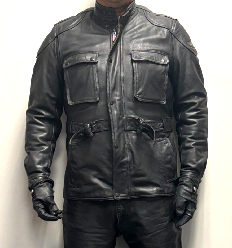 Hein Gericke Paris to Dakar Black Leather Jacket Size 44 | eBay