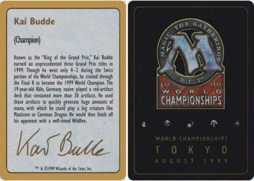 MTG金枠 worlds championships1999 Kai Budde Kai Budde Bio · World