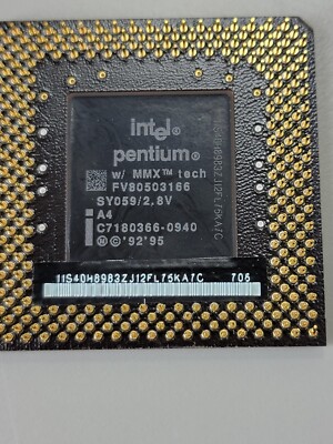 Vintage Intel Pentium w/MMX tech 166 FV80503166 SL27H/2.8v Socket