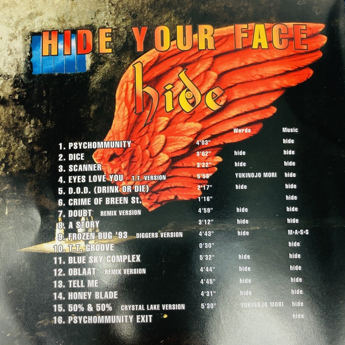 ミュージシャン Hide Our Psychommunity1994HIDE YOUR FACE