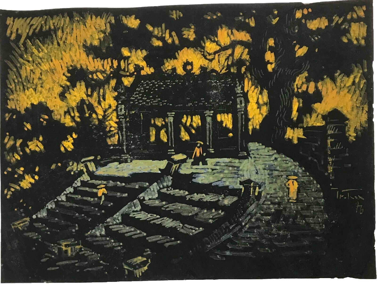 中国 古仏画 ニ河白尊之圖 絹本肉筆 掛軸 送料込み250716 中国 古仏画