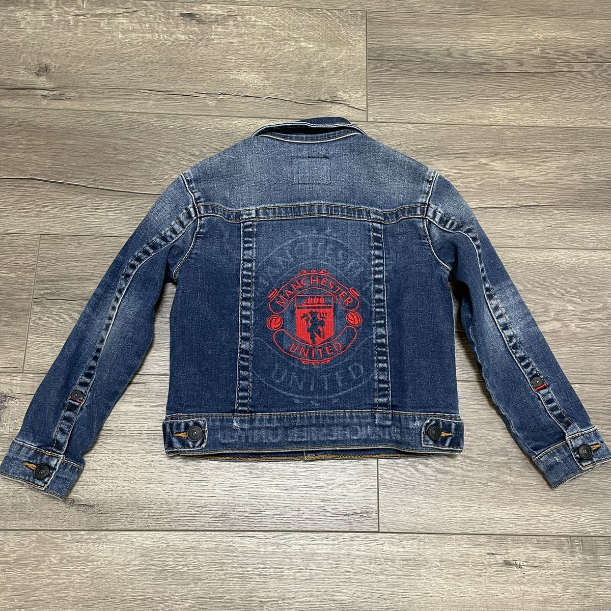 True Religion Manchester United Kids Denim Jean Jacket Embroidered