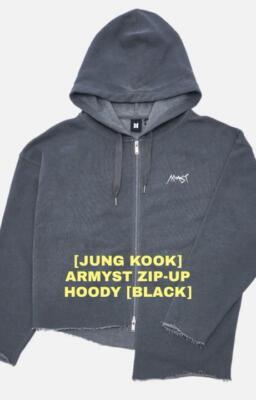 BTS Jungkook Model ARMYST Zip-Up Hoody Black Color Artist Made