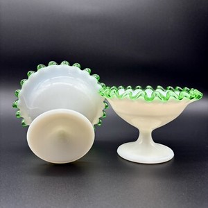 希少 fenton エメラルド クレスト アメリカ ビンテージ ミルクグラス