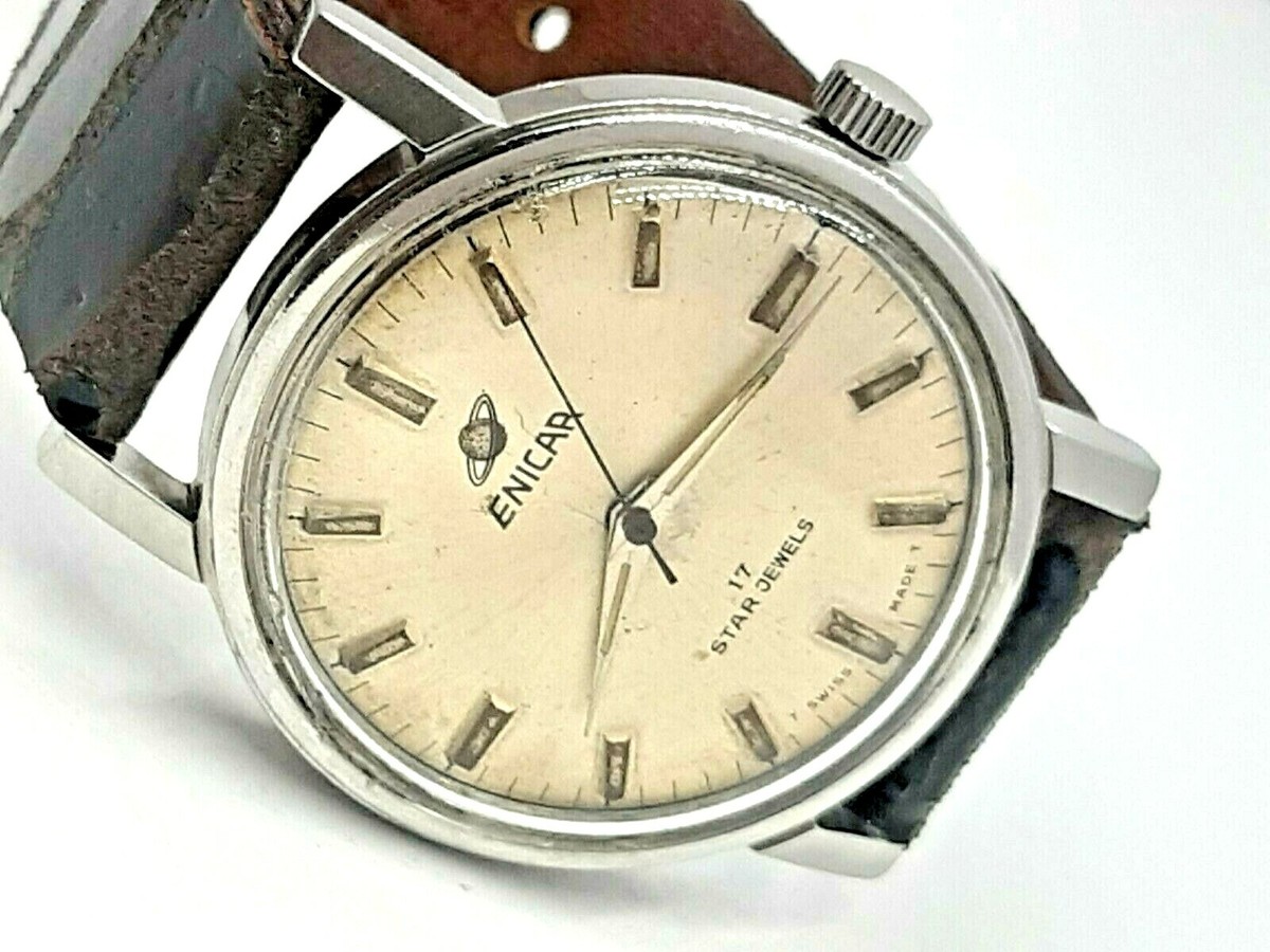 ENICAR 17 Jewels Vintage Swiss Men's Manual Watch Works Well | eBay