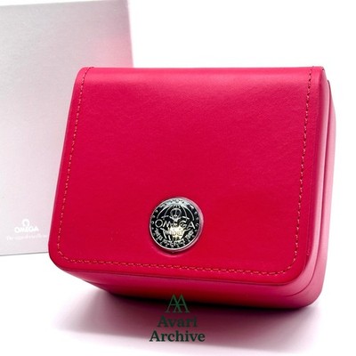 Omega Red Leather Watch Box Case with Outer Box Speedmaster