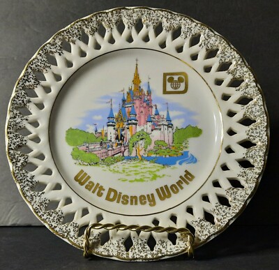 アンティーク30年前Walt Disney World プレート2枚セット