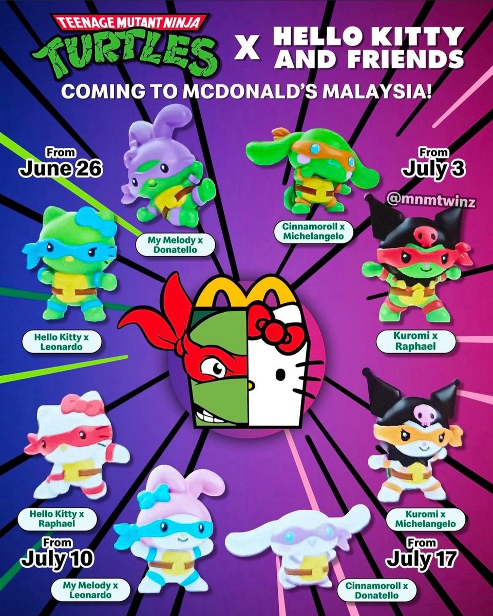 新品 TMNT x Hello Kitty 12体 ハッピーセット 海外限定品 2025