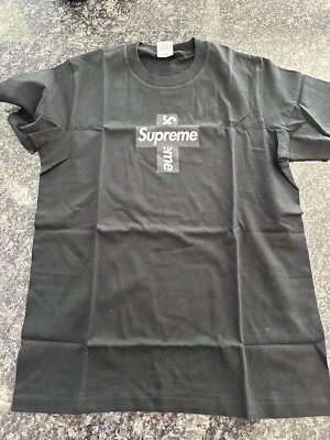 Supreme Cross Box Logo Tee Black White F/W 20 | eBay