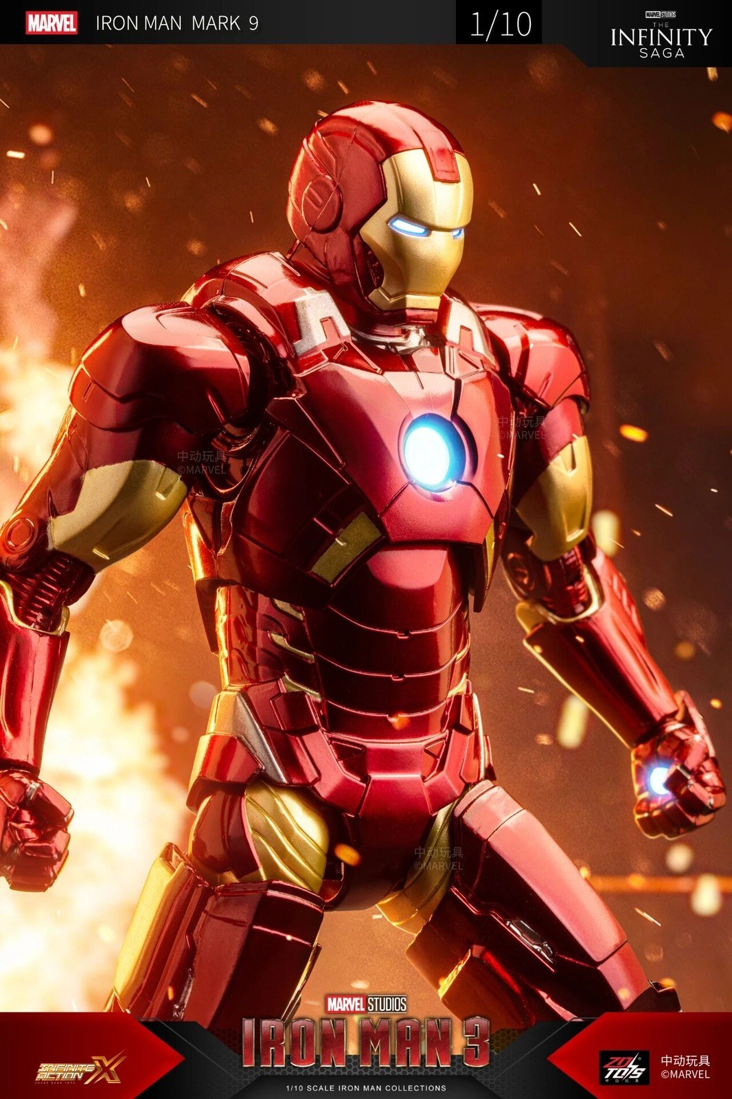 New ZD Toys IRON MAN MARK 9 MK IX 1/10 Action Figure Iron man 3 | eBay