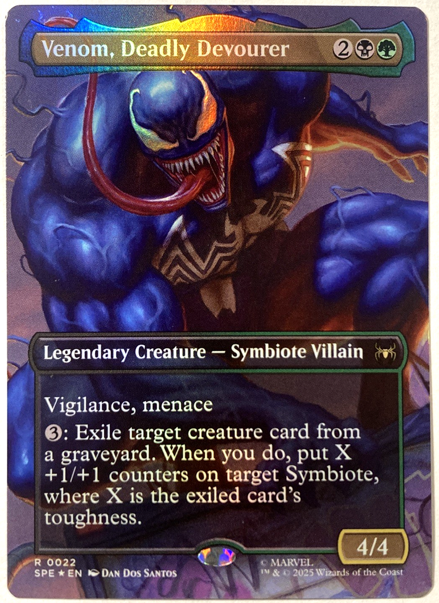 MTG Venom, Deadly Devourer (Borderless Foil) Marvel's Spider-Man