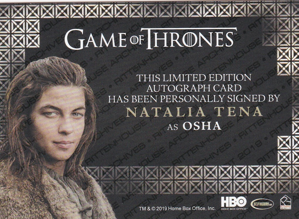 Game of Thrones ナタリー・ドーマー 直筆サインカード Game of