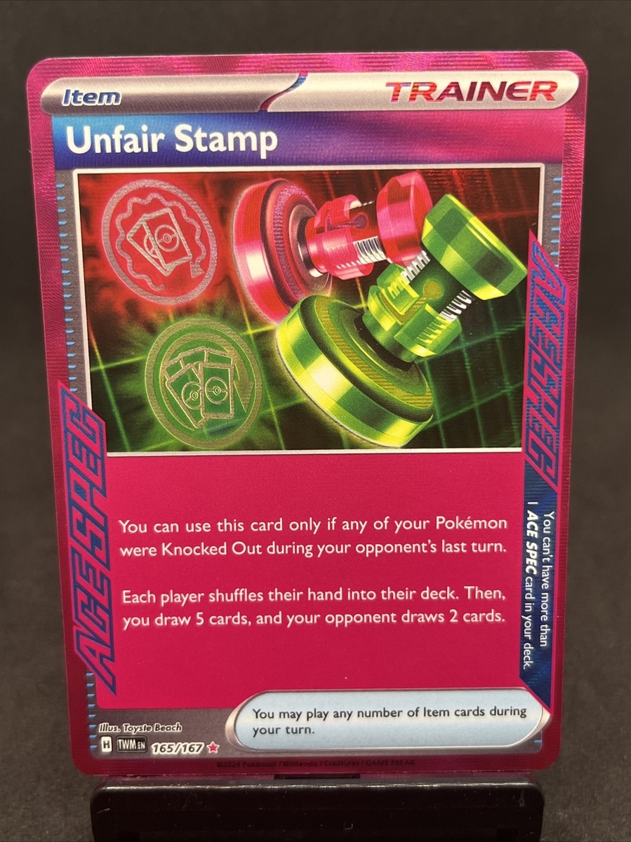 Unfair Stamp 165/167 Ace Spec Twilight Masquerade Pokemon English