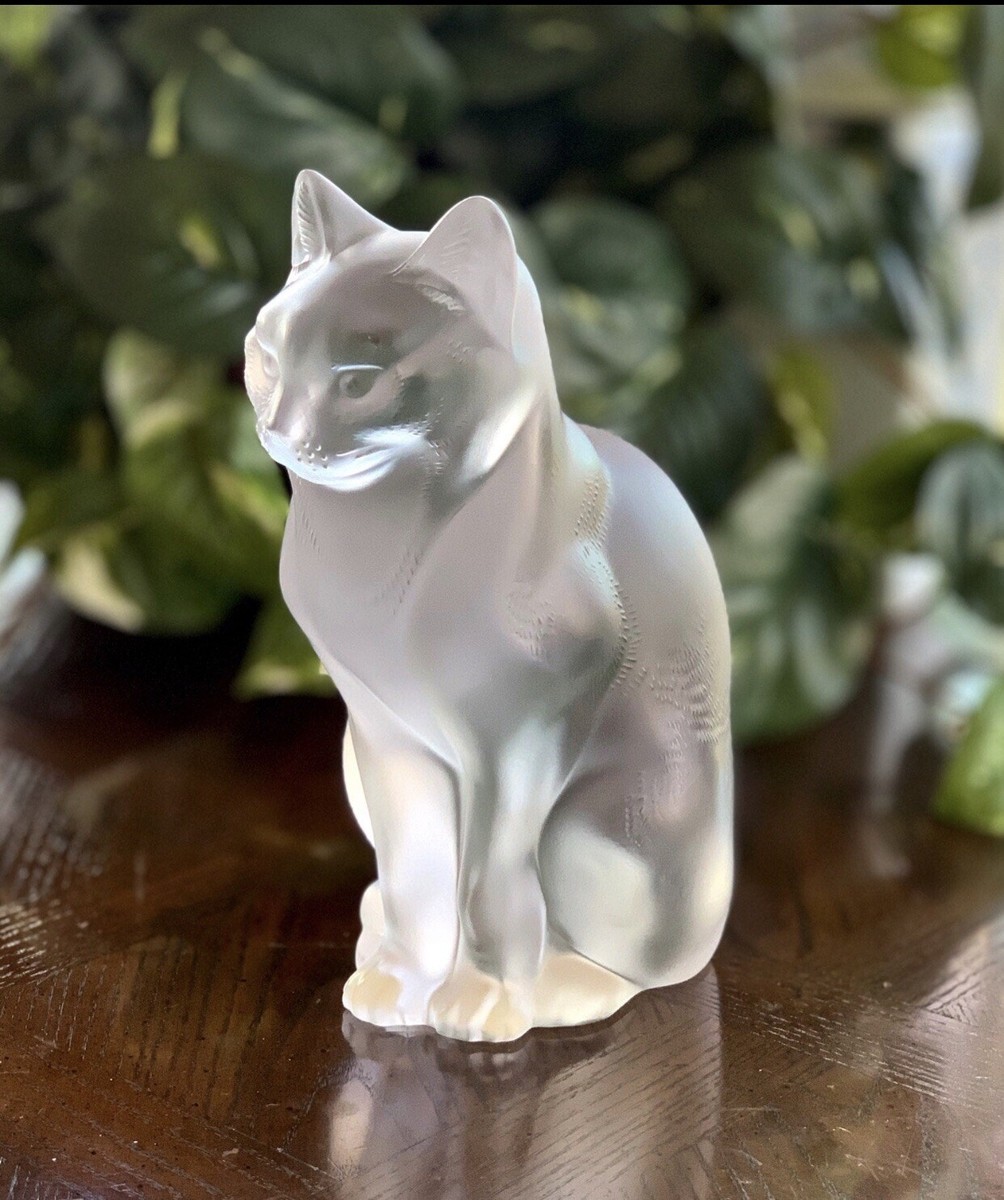 LALIQUE 猫のクリスタル彫刻 LALIQUE 猫のクリスタル彫刻 LALIQUE 猫の