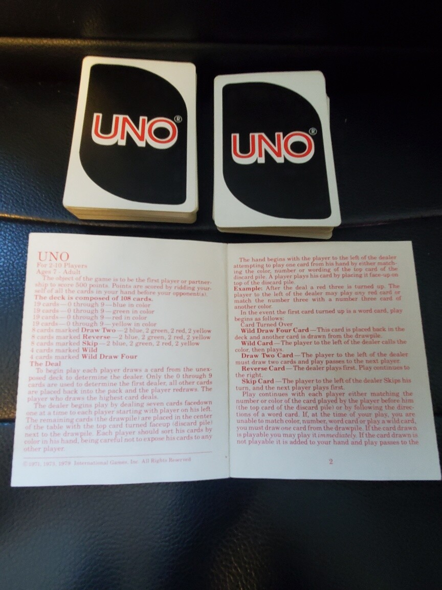 Vintage 1979 Uno Card Game | eBay