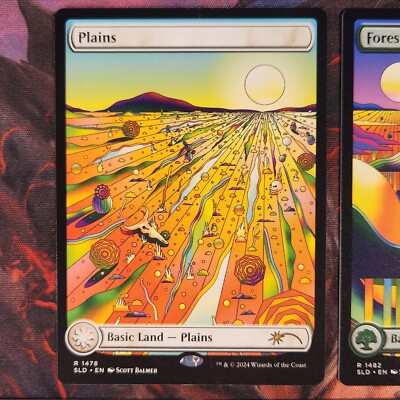 MTG Secret Lair Strange Sands Island Mountain Swamp Plains Forest