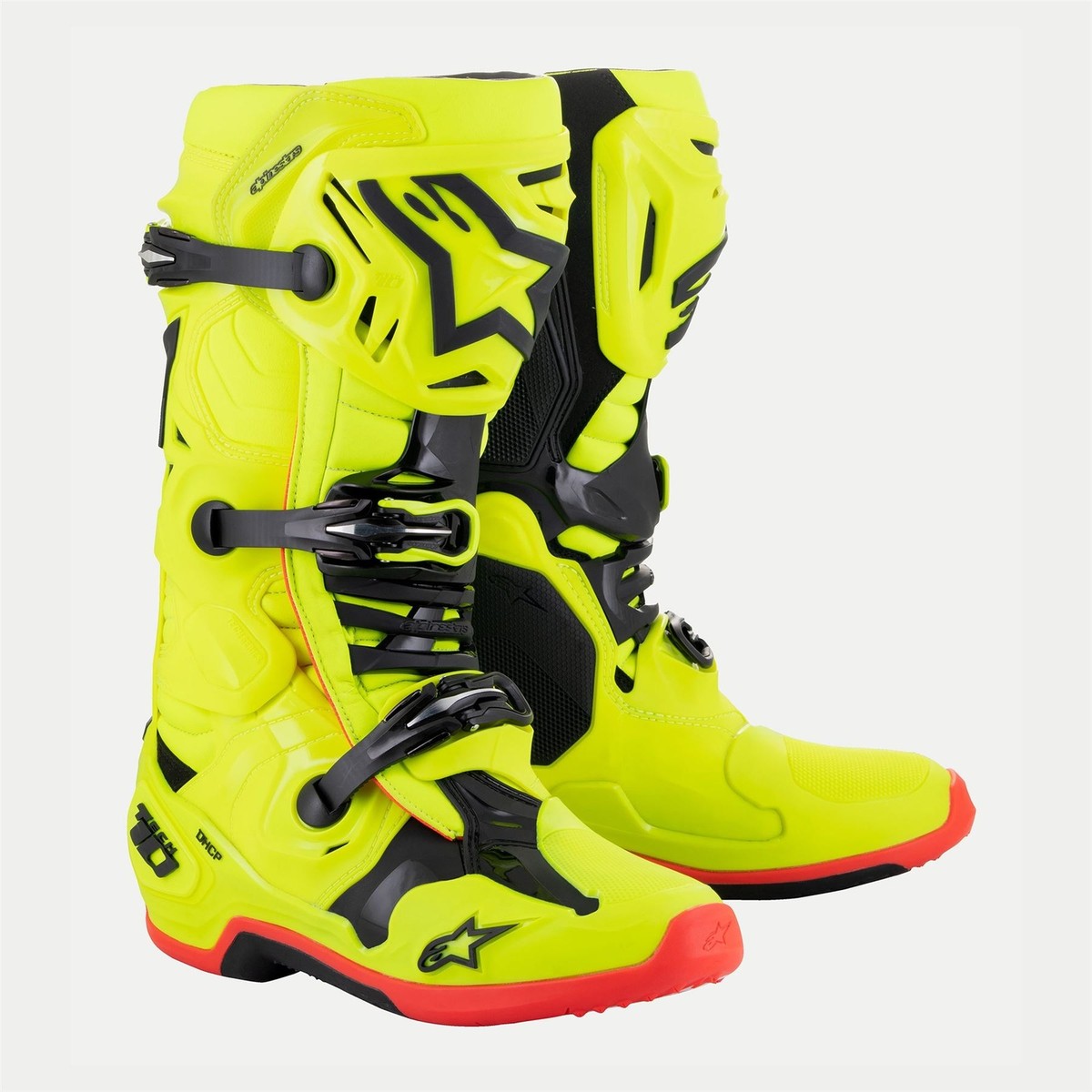 Alpinestars 2026 Tech 10 Motocross Boots Yellow Fluo Black Red