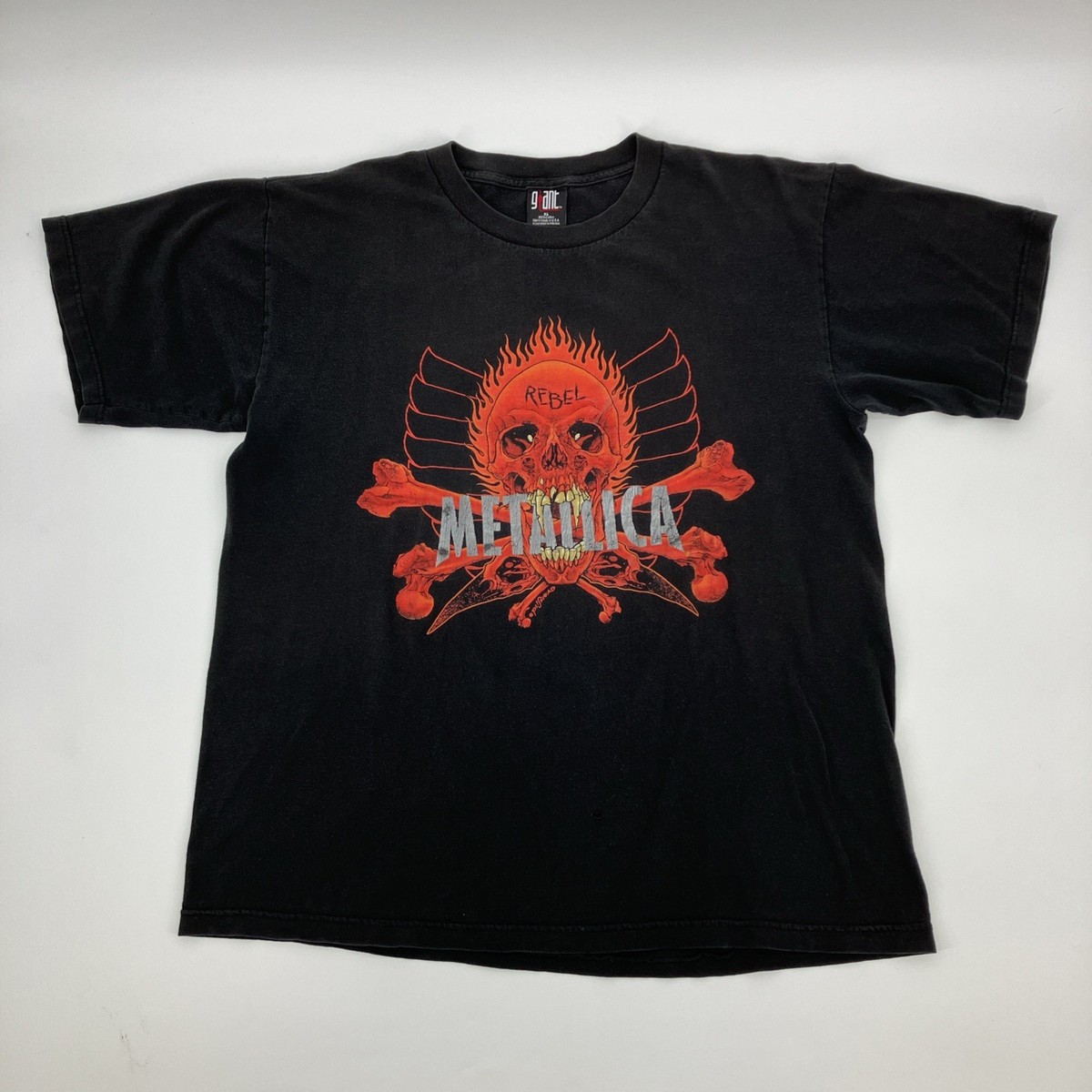 Vintage 90s METALLICA Pushead Rebel skull/yin yang double sided