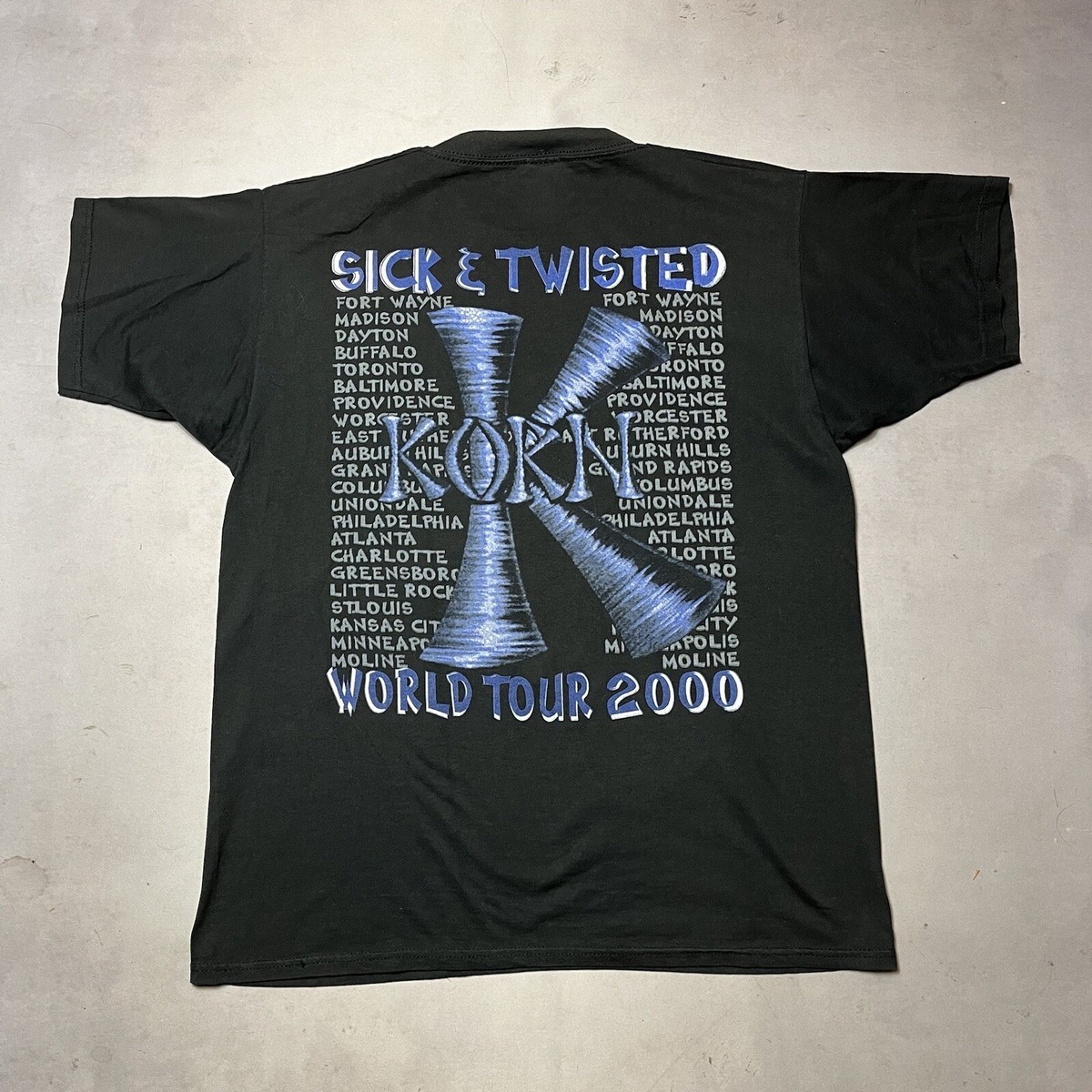 Vintage Korn Sick & Twisted Tour 2000 Bootleg Concert Tee T Shirt
