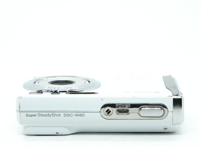 Sony DSC-W80 White 7.2MP Digital Camera Cyber-shot used w/ Battery