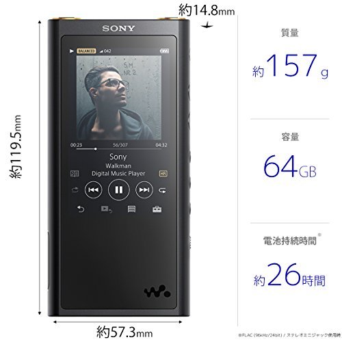 New Sony NW-ZX300 Black Hi-Res Walkman 64GB Digital Music Player