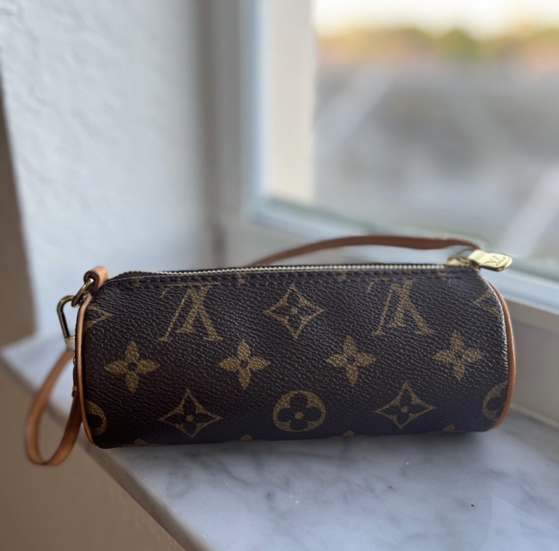 Louis Vuitton Mini Papillon Pouch Monogram Canvas Tote Clutch Hand