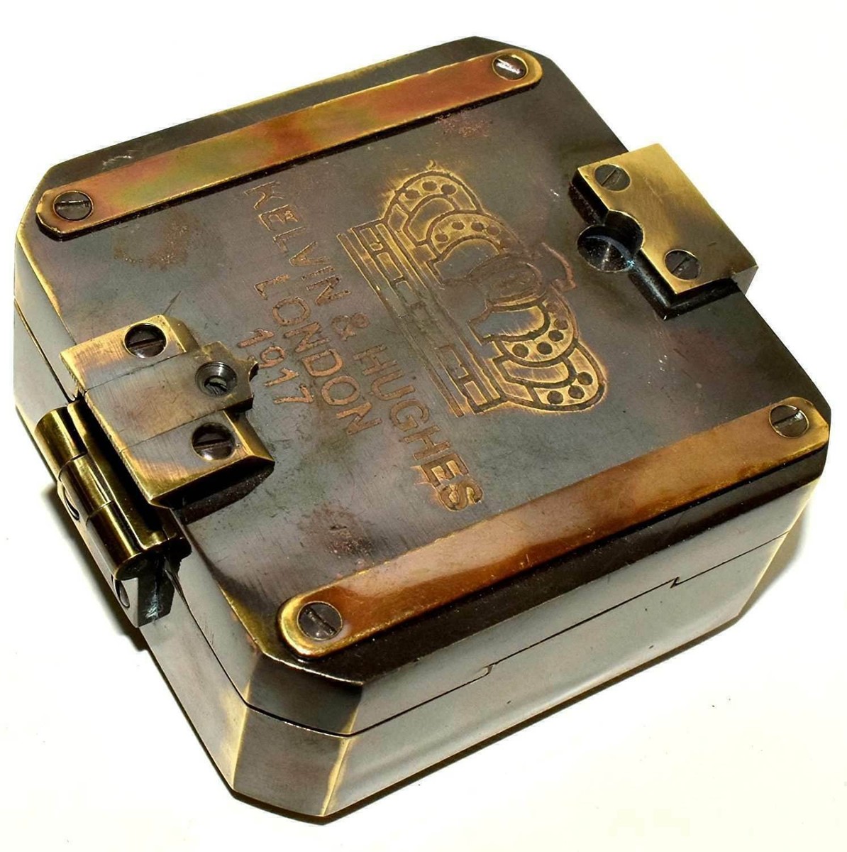 Vintage Brass Compass Kelvin & Hughes London 1917 Compass Marine