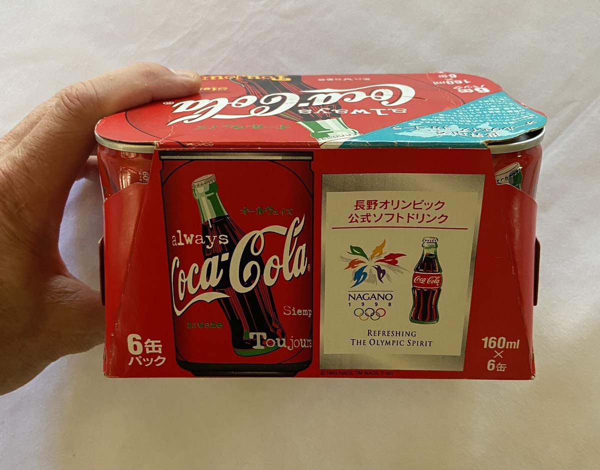 FULL JAPANESE COKE COCA-COLA 6 PACK 160ML Vintage 1998 Nagano