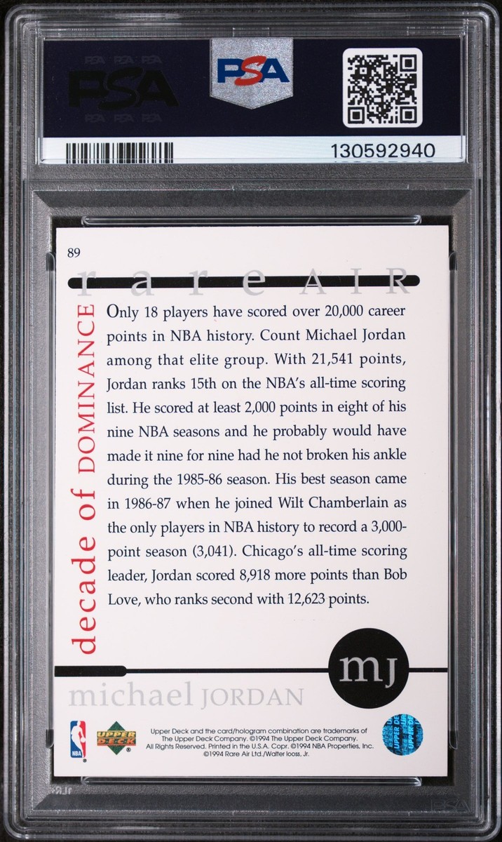 1994 Upper Deck Michael Jordan Rare Air Tribute Set - Decade of