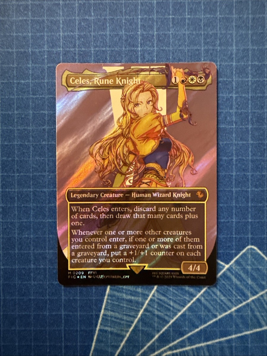 Celes, Rune Knight (Borderless) (Surge Foil) Commander: Final
