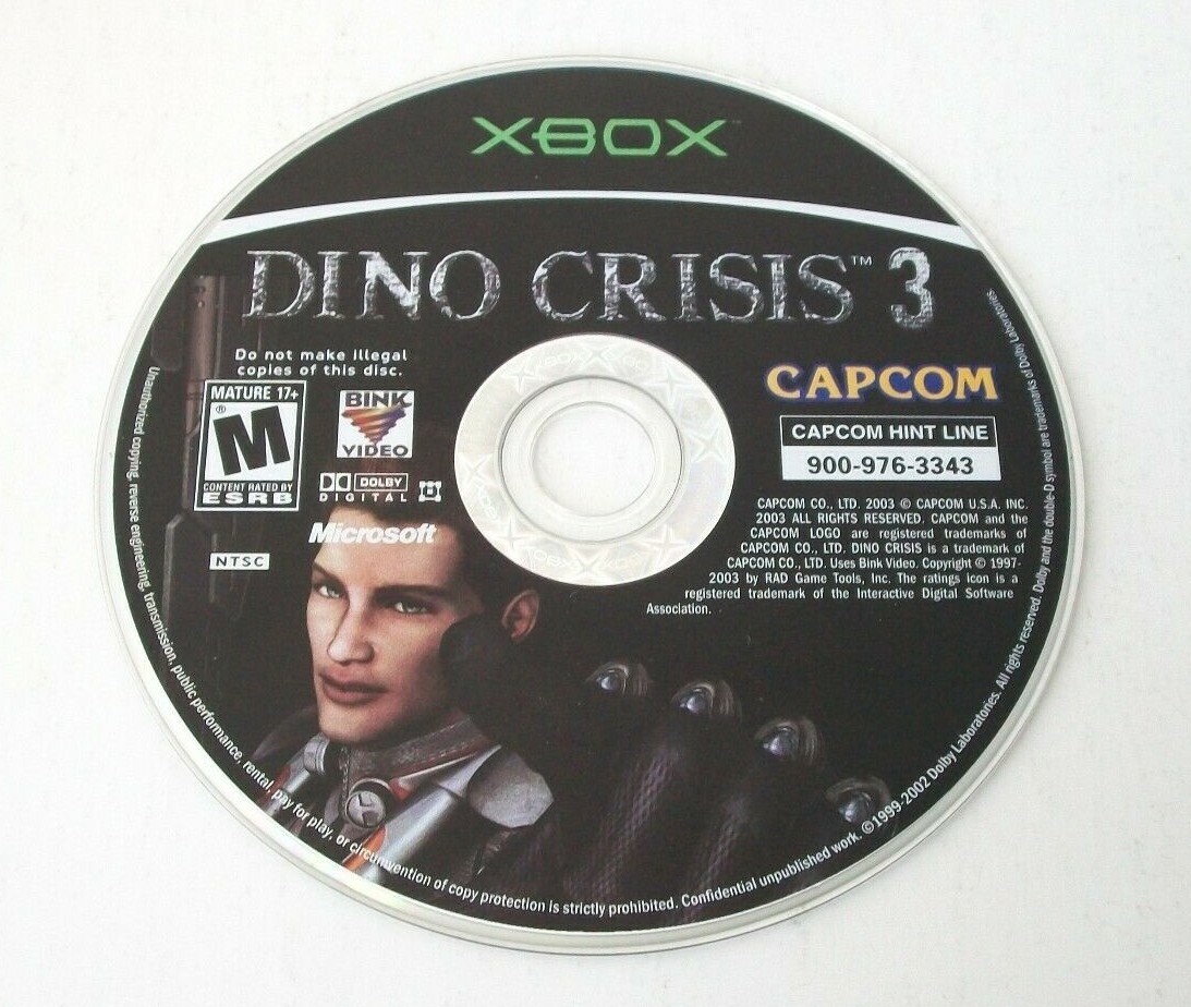 Dino Crisis 3 Microsoft Xbox Disc Survival Horror Game Dinosaur
